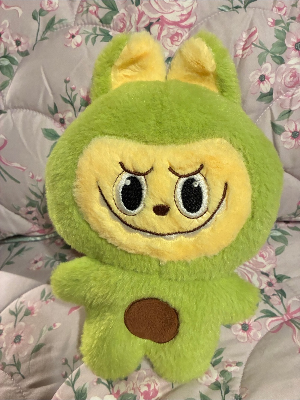 Green Plush Character Monster Stuffed Toy with Yellow Face